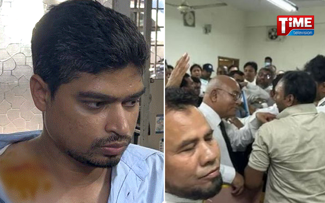 আদালতকক্ষে বিচারকের সামনেই সাংবাদিককে মারধর